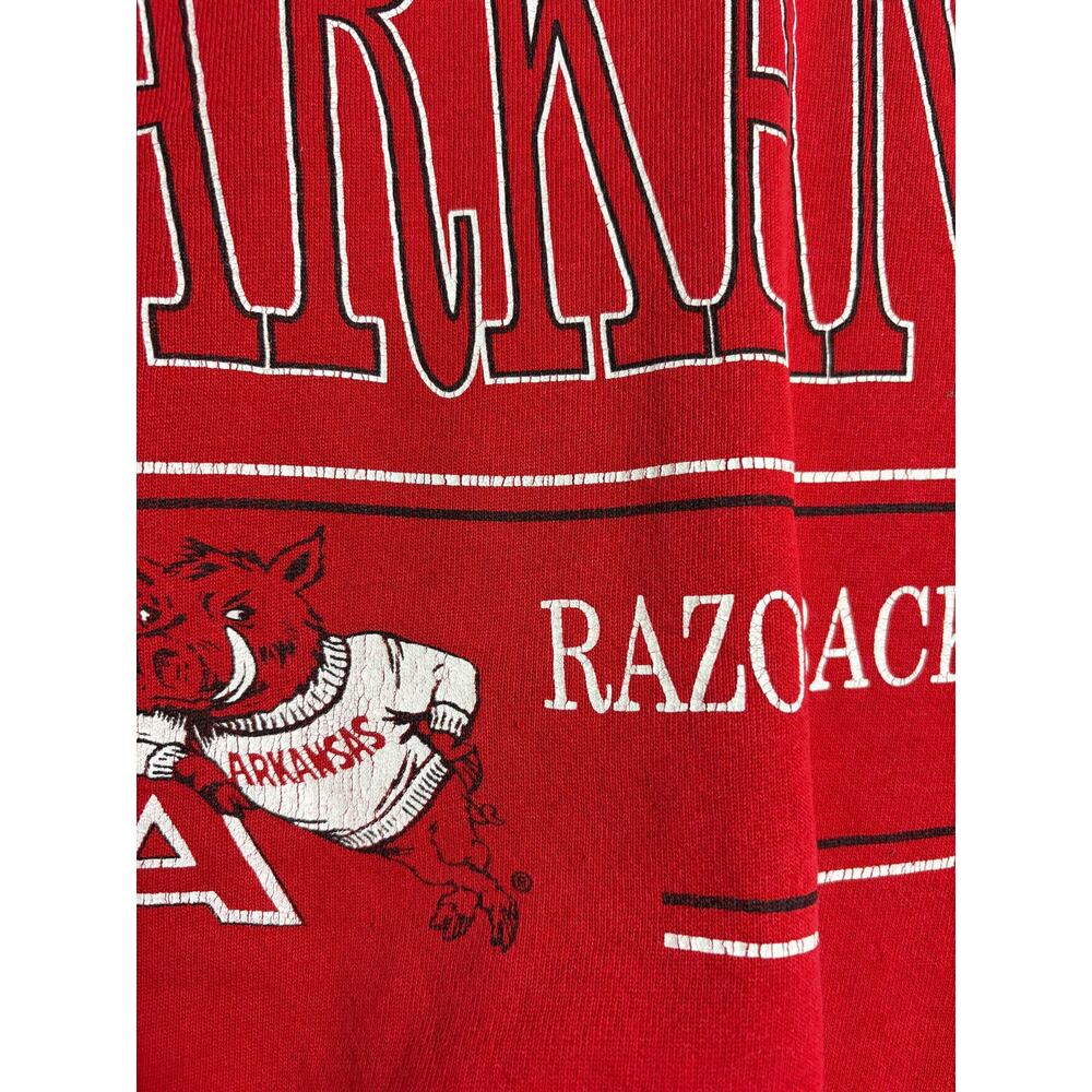 University of Arkansas Razorbacks Vintage Hanes XXL Red Crewneck Sweatshirt - Picture 3 of 6